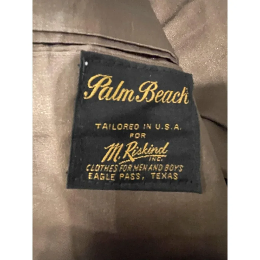 Vintage Palm Beach Blazer Mens 40 Brown Suede Sport Coat Jacket USA 80s
